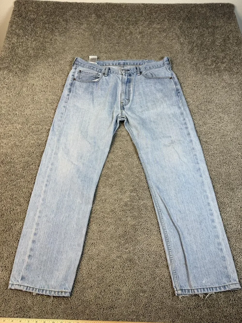 Levi's 505 Jeans Mens 38x30 Blue Straight Light Wash Denim Classic Fit